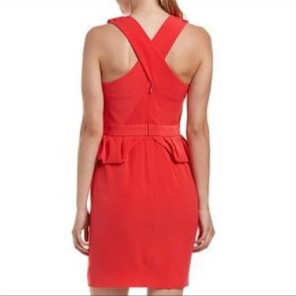 NWT Maje Paris Framboise Red Peplum Sheath Dress - Picture 6 of 15